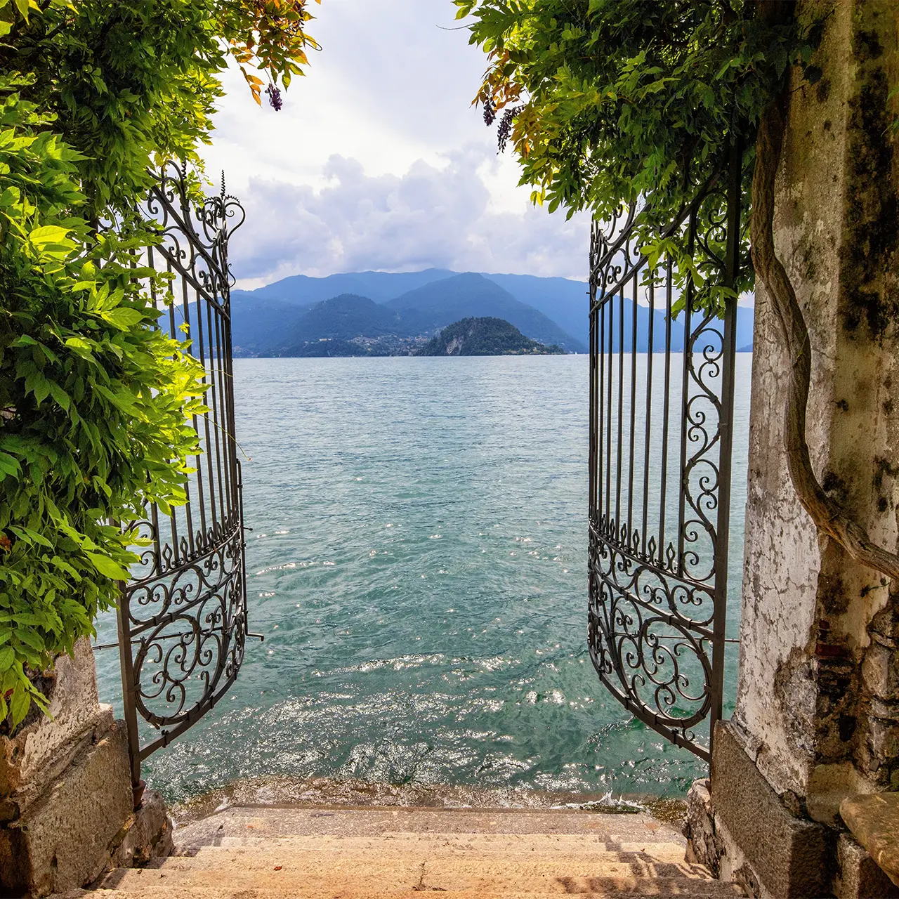 Scenic gate overlooking Lake Como