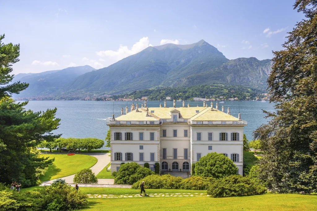 Villa Melzi seen from its gardens overlooking Lake Como