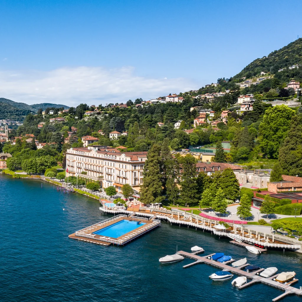 Aerial view of Villa d'Este, located in Cernobbio