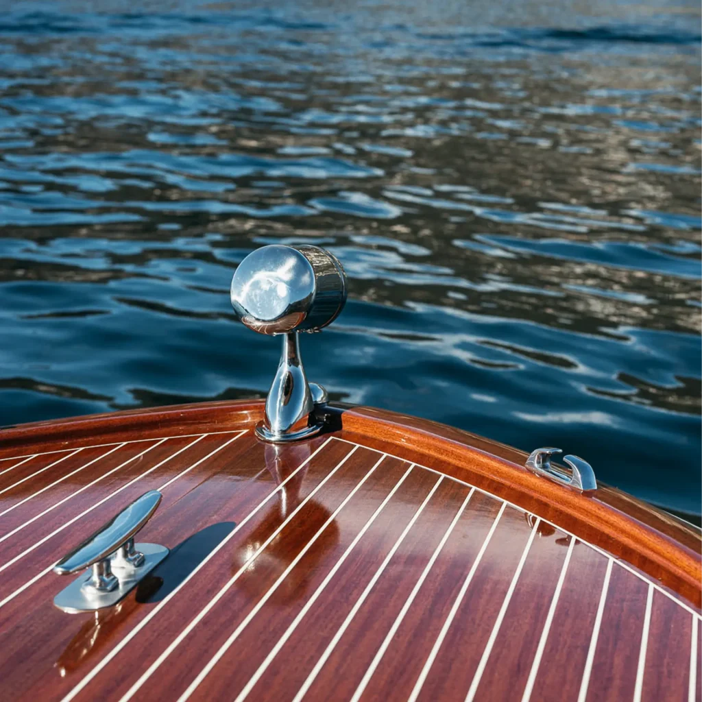 Bow of water taxi on Lake Como